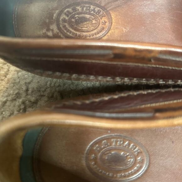 H.S. TRASK MENS 2 TONE BROWN LOAFER SIZE 11 N VIBRAM GUM LITE Black Rubber Soles - Picture 11 of 13